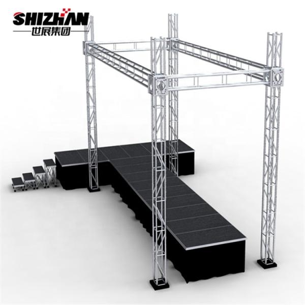 Spigot Aluminum Matte Black Stage Roof System Curved Outdoor Dj Lighting Box Truss Display
