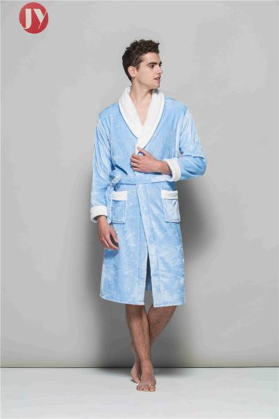 Couple Winter Sexy Soft Pink Blue Flannel Soft Bathrobe Plush Long Nightgown Clothe Warm Dressing Gowns