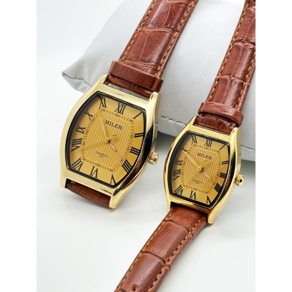 Светящиеся кварцевые часы для пар с подлинной кожаной лентой