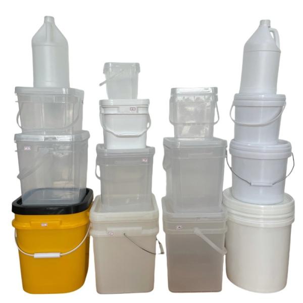 1 Gallon Square Bucket with Bottle and Plastic Pail Custom Printing Heat Transfer IML