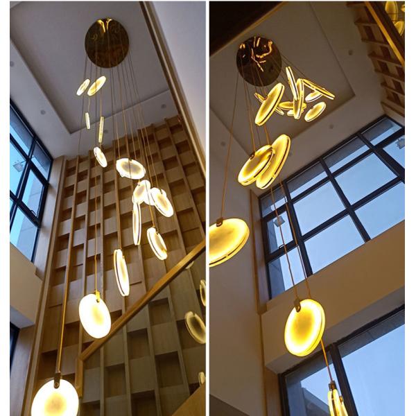 Modern Long Pendant Lights Luxury Staircase Marble Pendant Light(WH-NC-62）