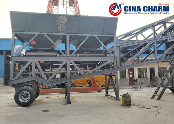Planta concreta containerized automática da mistura do grupo da mini planta concreta móvel da mistura do grupo da planta de mistura YHZS50 concreta
