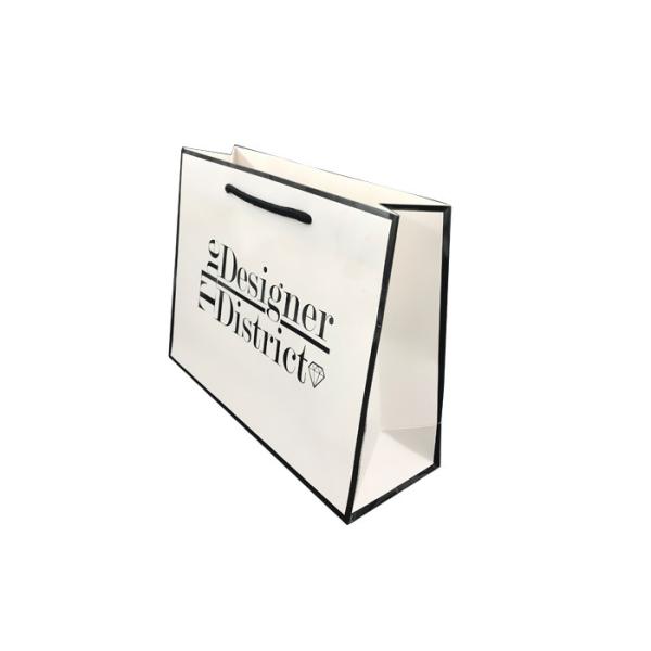 Fancy Elegant Present Paper Bag , Large White Paper Gift Bags For Jewelry