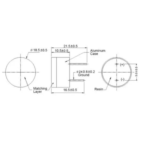 200KHz 15degrees Piezo Ultrasonic Transducer Sensor air use gas sensor distance Measuring sensor