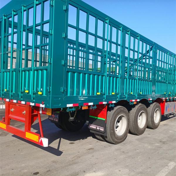 30 Tons Fence Semi Trailer LED Light 24V Kin Pin 2 Or 3.5 Leaf Spring 90mm*13mm*10 Layer