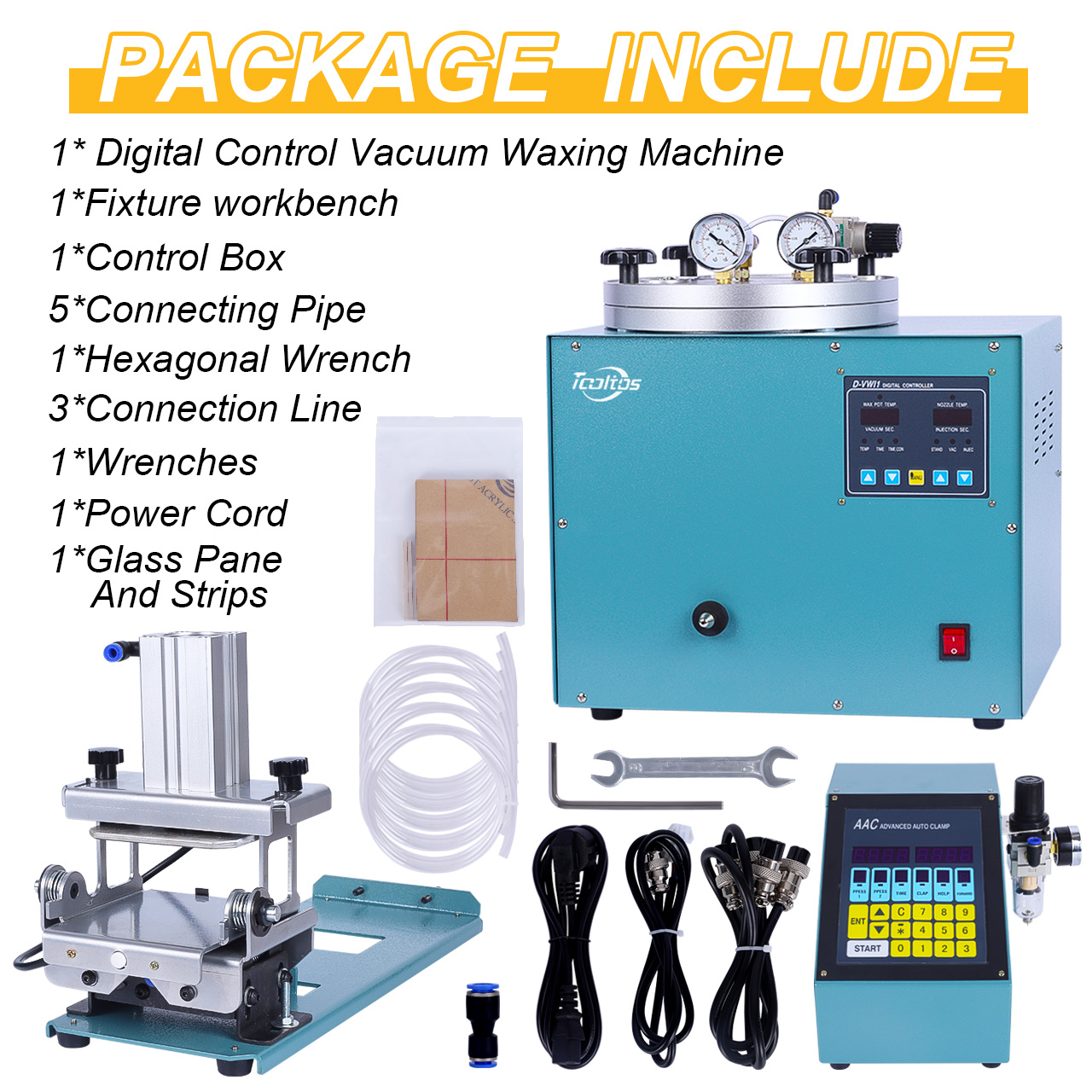 Tooltos Digital Jewelry Wax Injector Advanced Auto Clamp Controller с вакуумным насосом