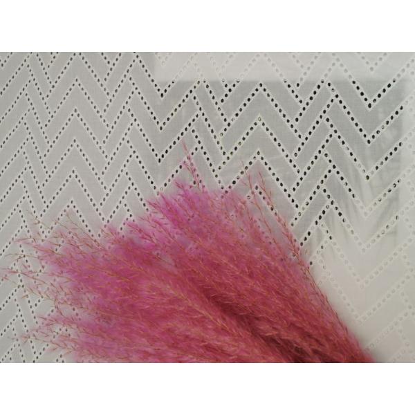 125CM White Zipper Embroidered Cotton Lace Fabric