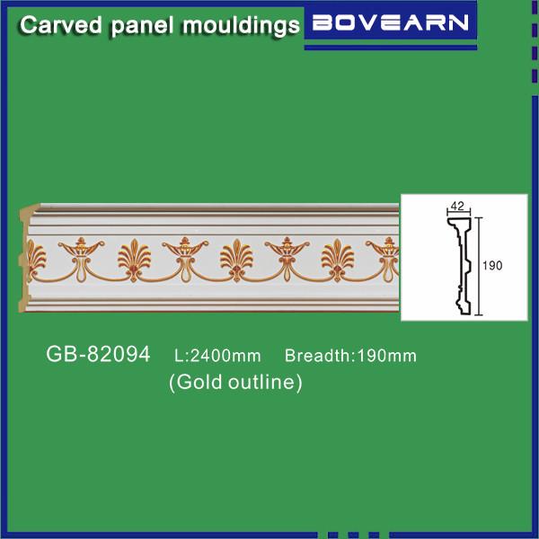 Victorian decor polyurethane interior living room decoration trim 190mm white primed color customized