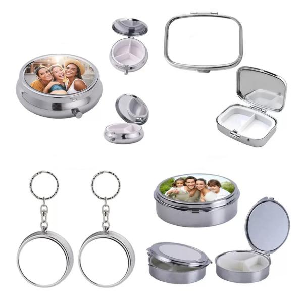 Boîte ronde de pilules de sublimation avec insert en aluminium pour l'impression par sublimation