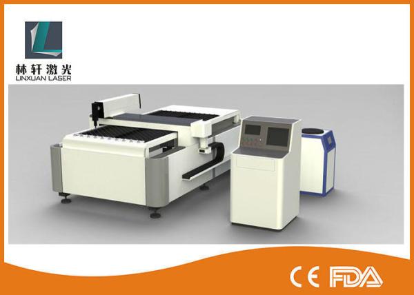 Semi Automatic CNC Laser Cutting Machine , Double Driving Metal Sheet Cutter