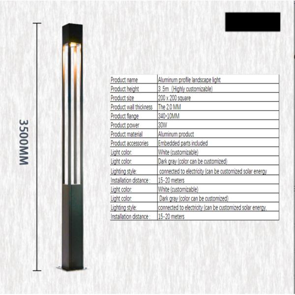 Spot LED Square Landscape Light Post IP65 Solar Garden Light for Park Street Lamp