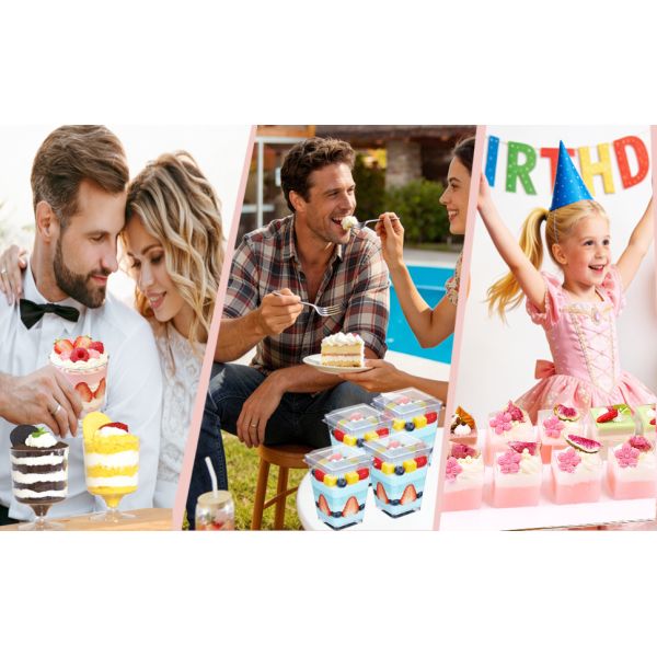 Factory Price 380ml 400ml PS Single Wall Mousse Pudding Yogurt Plastic Salad Cup Mini Clear Plastic Dessert Cup