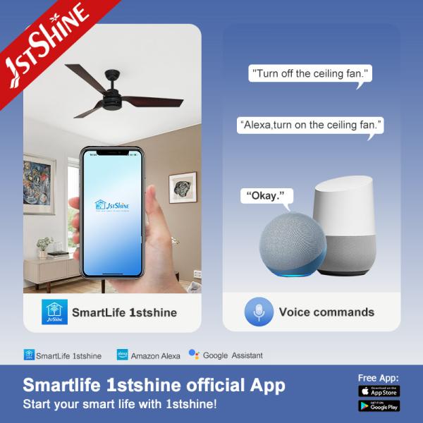 15cm Suspender Length AC Motor Remote Control Ceiling Fans Without Lights 1stshine Top