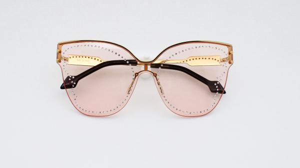 Oversized Party Star Eyewear rhinestone decoration One Piece Sunglasses Outdoor 100% UV protection Glasses for Women