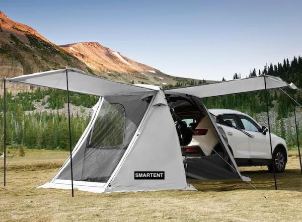 Outdoor Grey Color Portable Waterproof Coated Polyester SUV Camping Tent With Easy 10-Minute Setup For 2-4 People
