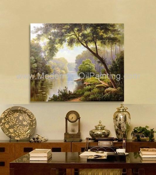 Pinturas da pintura a óleo fresca de Forest Modern Abstract Wall Art do cenário das paisagens