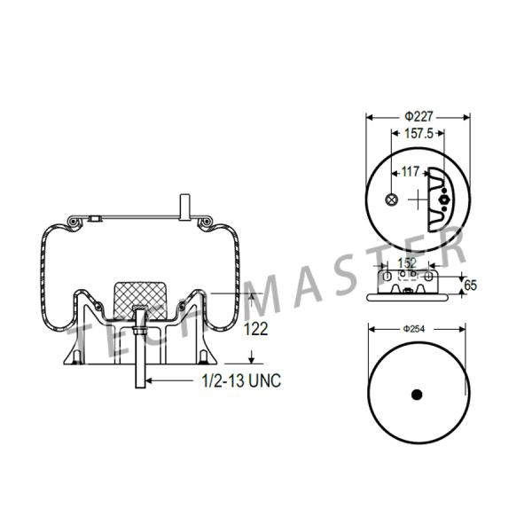 Truck Air Spring Air Suspension Rubber Bellow HENDRICKSON Firestone W01-358-9373