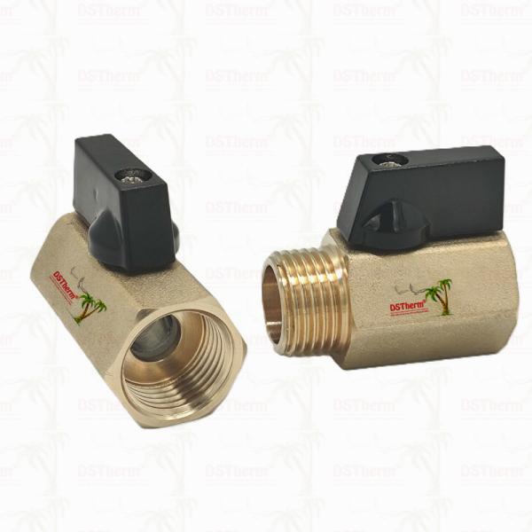 Brass Female and Male Mini Ball Valve For Plumbing System 1/2'' Corrosion Resistance