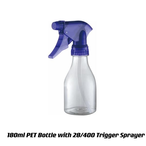 Convenient Cleaning 180ML PET Bottle Blue Bottle With 28/400 Trigger Sprayer