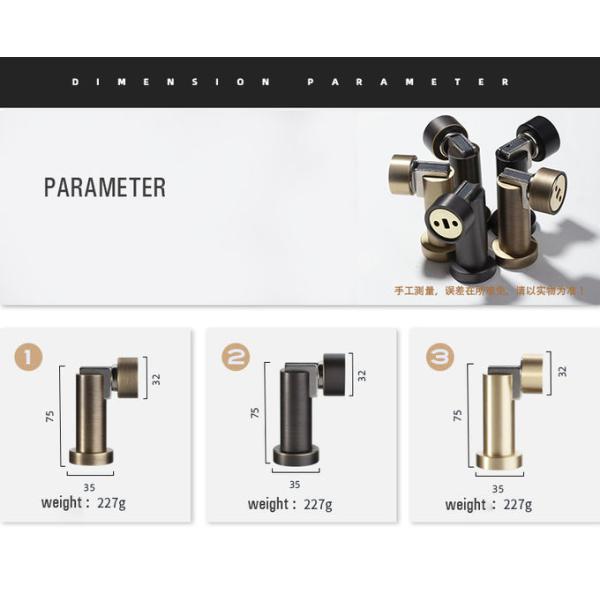 Pure Brass Non Perforated Anti Collision Door Stop , Bathroom Door Stopper Gate Resistor