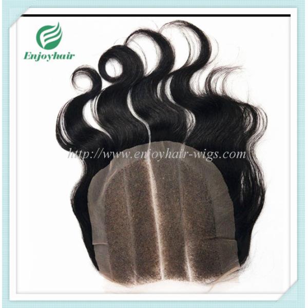 Lace top closure 5''x5''brazilian virgin hair natural color body wave 10''-24''L three way