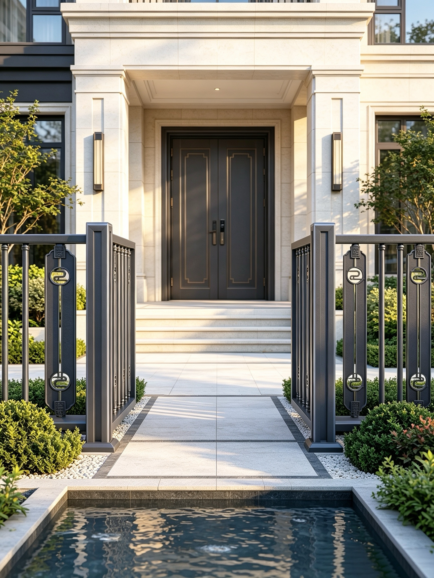 Custom High-Quality Metal Villa Yard Railing with Matte Finish and Long-Lasting Durability
