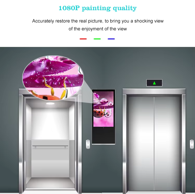 32 Inch Vertical Wall Mount Digital Signage Indoor Commercial Advertising Screen Used for Elevator