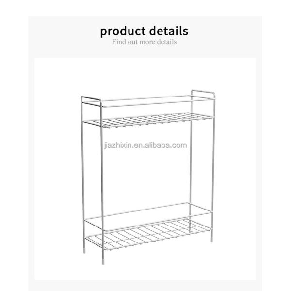 2-Tier Bathroom Countertop Organizer 304 Stainless Steel Makeup Storage Kitchen Spice Rack Household Standing Shelves Rust-proof
