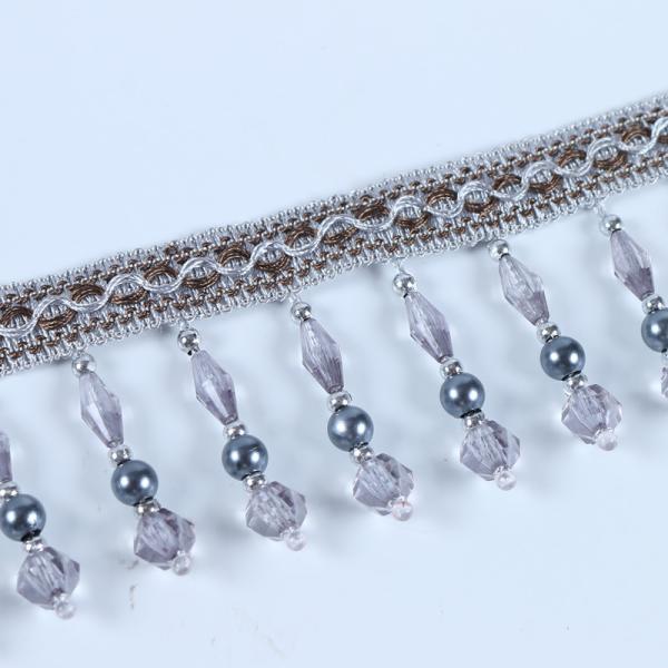 Handmade fashionable chain beads lace tassels fringes for curtain/sofa/pillow decoration