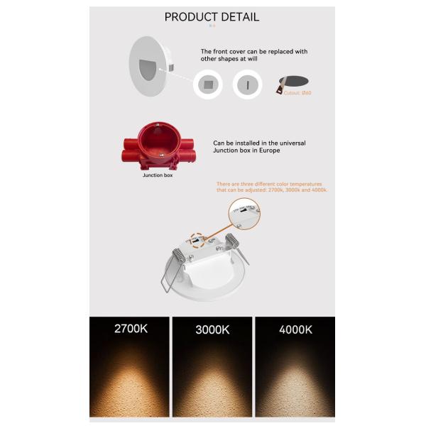 Ocean Plastic 12 Volt Step Lights 3CCT 12v Led Stair Lights 1W 201lm