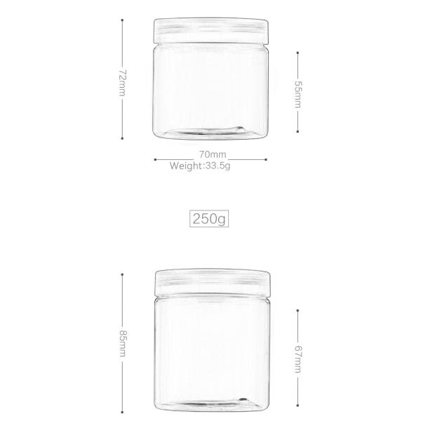 frasco cosmético de 100ml 150ml 200ml 250ml 300ml Amber Black Pet Cream Plastic com a tampa preta branca