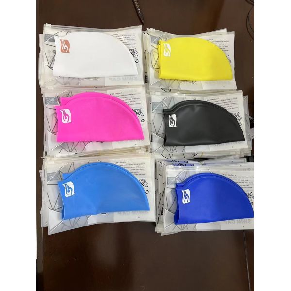 Durable Elastic Non-Slip Printed Women Swimming Cap Silicone Bathing Caps