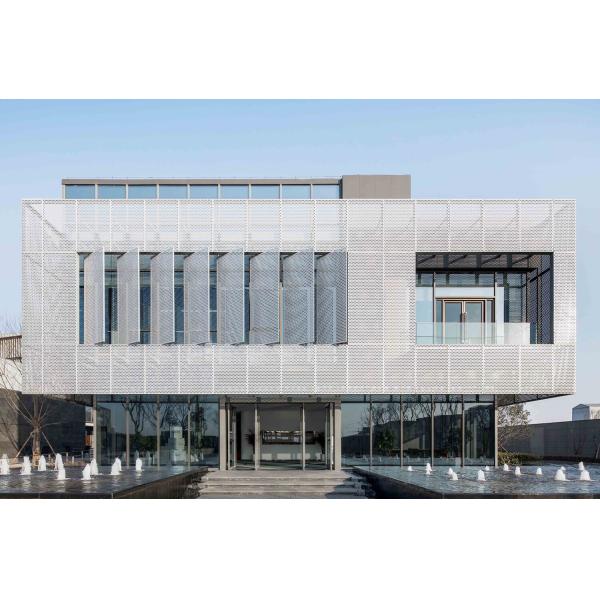 Aluminum Cladding Expanded Metal Mesh Panels 2.35mm Thick Powder Coated