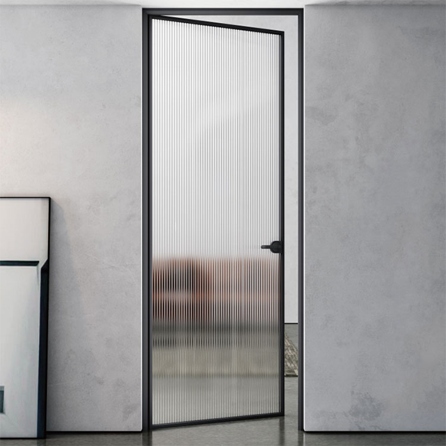 Minimalist Design Slim Frame Alloy Aluminum Casement Door For Bedroom Or Kitchen