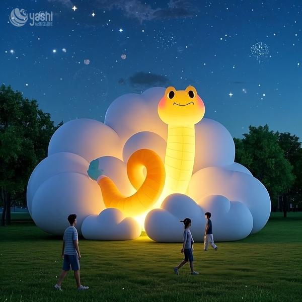 Large Cartoon Animal Inflatable Decorations Light Up Movable for Street Art Outdoor