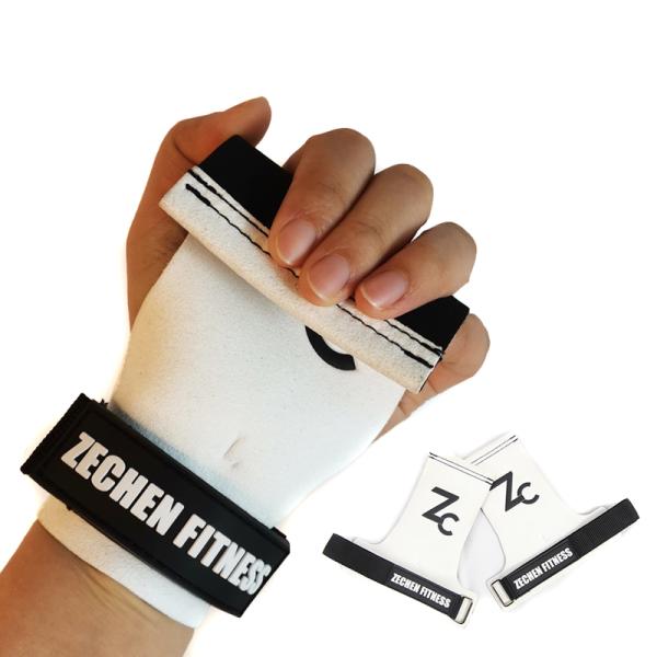 Synthetic Leather Fingerless Crossfit Grips Fitness Safety Gym Lifting Gloves White Palm
