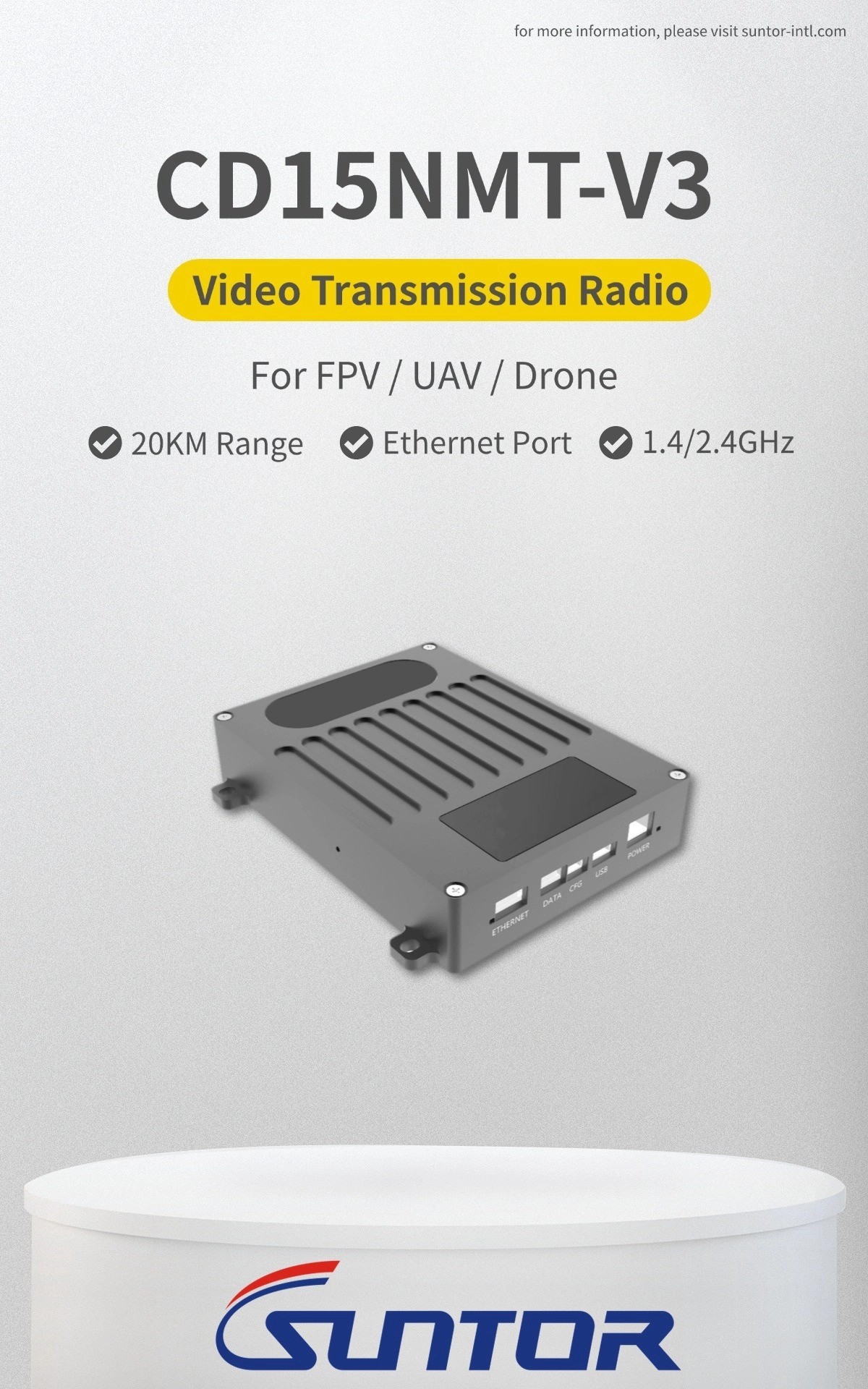 CD15NMT-V3 2.4GHz 15-20KM UAV Data Link VTX Легкий для дронов