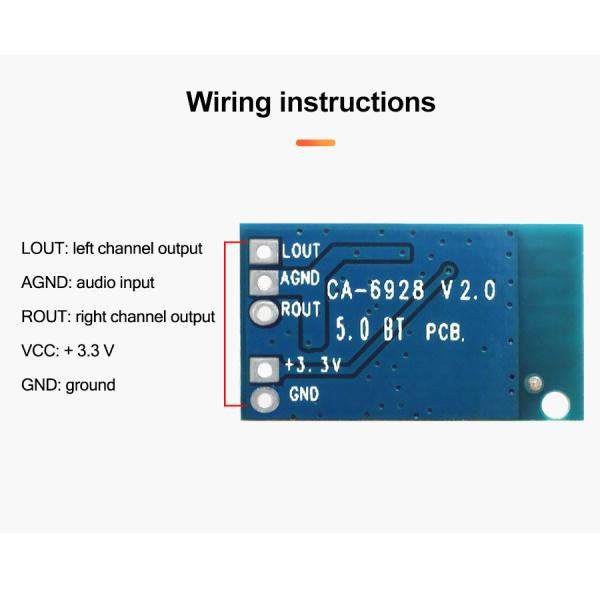CA-6928 Blueteeth Audio Module with Dual Digital Sound Amplifier and LED Power Supply