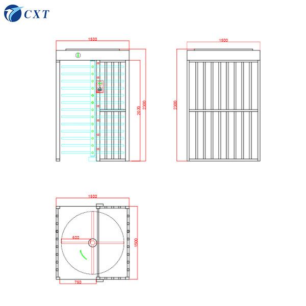 Anti Collision Full Height Turnstile 30-40 People/Min With RFID Access Control z1701b-90