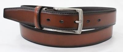 Polished Split Leather Mens Dress Belts Shadow Edges Treatment Available