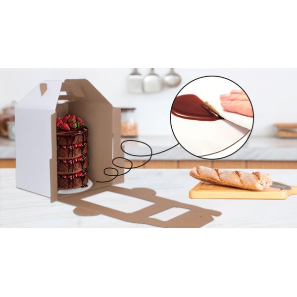 Bakery Box Disposable Cake Containers Cake Boxes Tier Cake Carrier With Cake Boards,Disposable Tiered Cake Carrier With 4 Windows For Wedding,Birthday,Party,Bakery Supplies