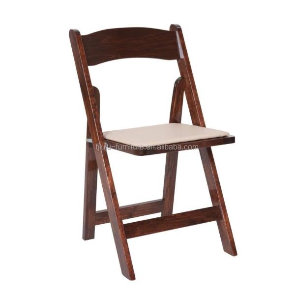 Silla plegable de madera sólida con tapicería natural nórdica moderna para restaurante Hotel Muebles de comedor Restaurante