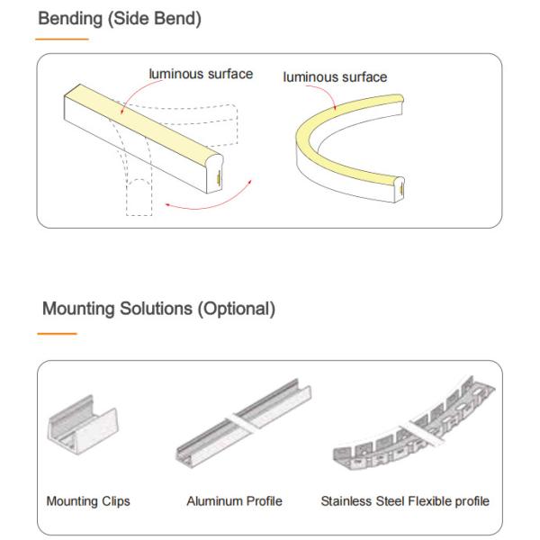 Constant Voltage LED Neon Strip Side Bend Salt Resistant IP65 Waterproof Flex Led