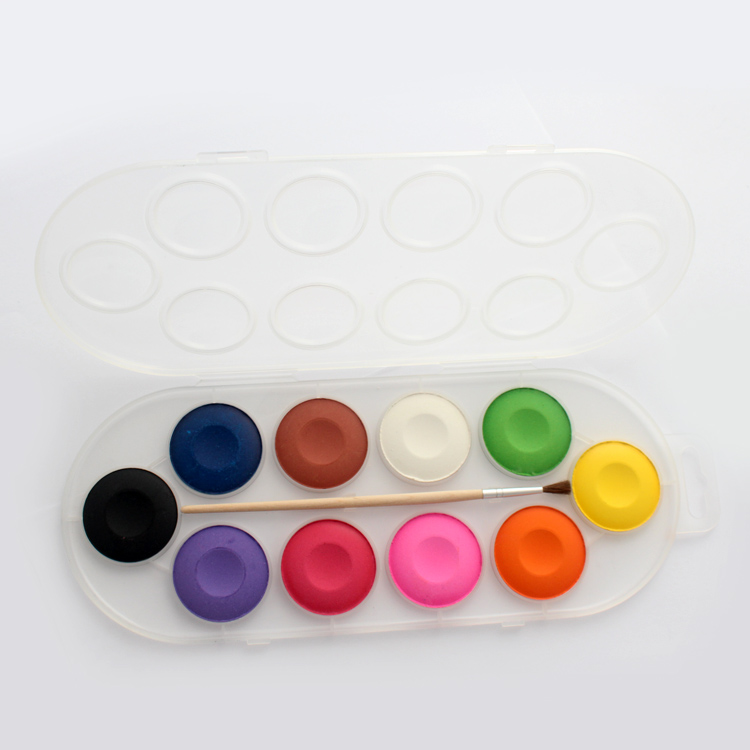 Custemized colourful jumbo watercolor cakes with wood art brush