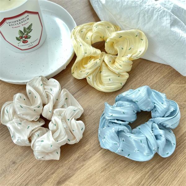 Korea shaggy clouds satin curly hair scrunchie Ins girls kids flower floral hair rope Macaron color head bands