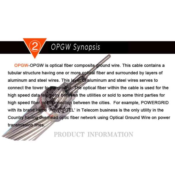 Steel ADSS OPGW Fiber Cable Optical Ground Wire PBT Material For 220V Power Line