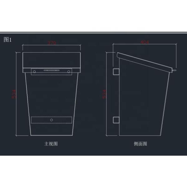 Curbside Wall Mounted Dog Waste Bin , Pet Waste Station Rectangular Shape