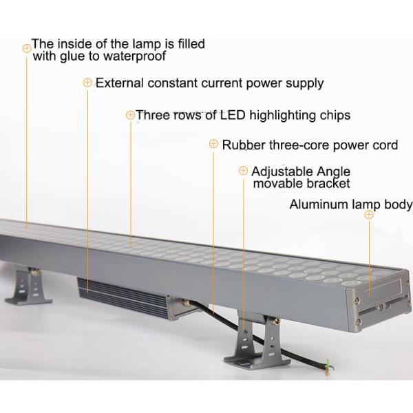 Three Rows LED wall washer lamp Powerful outdoor waterproof linear light floor spot lights external wall