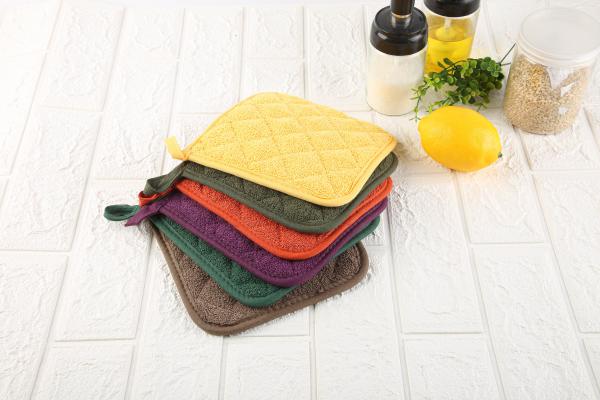 Revestimento de prata de Terry Cloth Hot Pot Holder resistente ao calor para o prato da bacia da cozinha