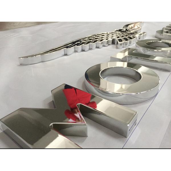 30mm Electroplated Decorative Metal Letters / Polished Custom 3D Sign Letters